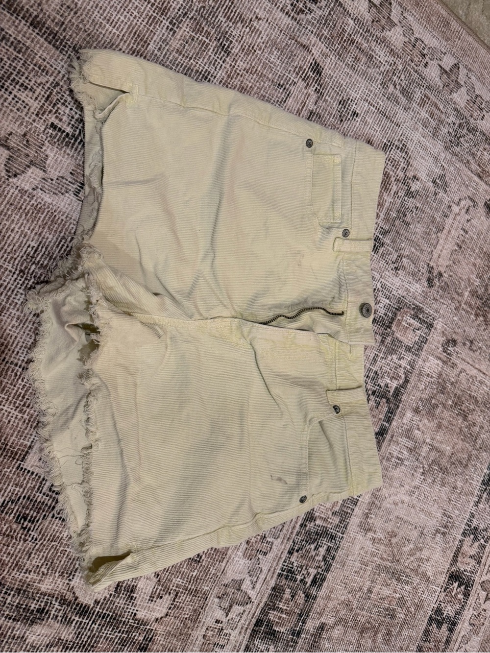 American Eagle Pale Yellow Corduroy Shorts